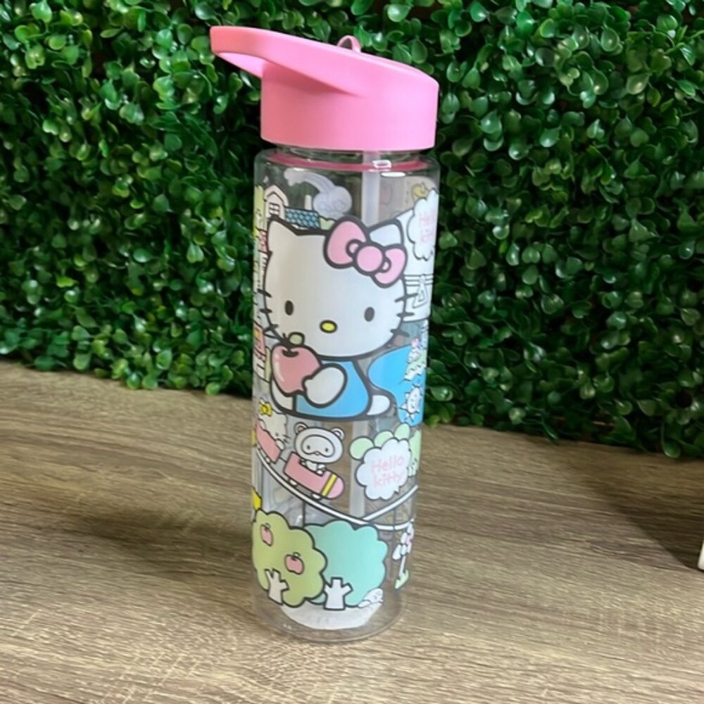 Hello Kitty Sanrio Plastic Sport 24oz Bottle with Flip Straw